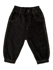 HelloBaby Bebek Beli Ve Paçası Lastikli Denim Pantolon - Siyah