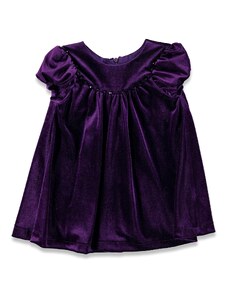 ChatonDor Kış Kadife Abiye Kız Bebek Elbise - Mor