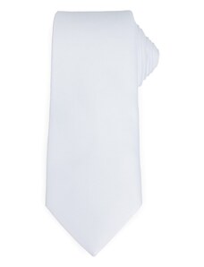 TUDORS Klasik Cep Mendilli Düz Beyaz Erkek Kravat