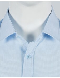 TUDORS Büyük Beden Uzun Kollu Armürlü Erkek Mavi Gömlek