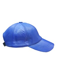 DERİ MONT Mavi Renk-Spor Deri Sapka Beyzbol Unisex Kod-S-32