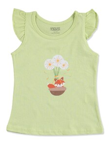 HelloBaby Yaz Kız Bebek Fırfırlı Atlet Tshirt - Yeşil