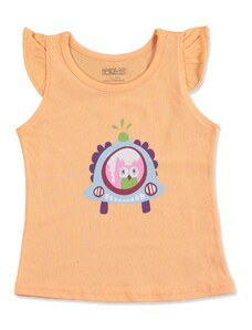 HelloBaby Yaz Kız Bebek Fırfırlı Atlet Tshirt - Somon