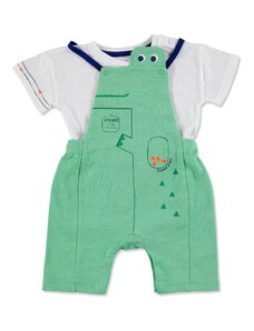 Fisher Price Yaz Erkek Bebek Kayıp Timsah Şort Salopet-Tshirt Takım - Yeşil