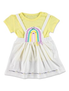 Fisher Price Yaz Kız Bebek Gökkuşağım Salopet-Tshirt Takım - Sarı