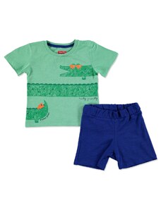 Fisher Price Yaz Erkek Bebek Kayıp Timsah Tshirt-Şort Takım - Yeşil