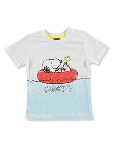 Peanuts Yaz Erkek Bebek Snoopy Tshirt - Beyaz