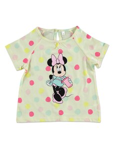 Disney Yaz Kız Bebek Minnie Mouse Tshirt - Ekru