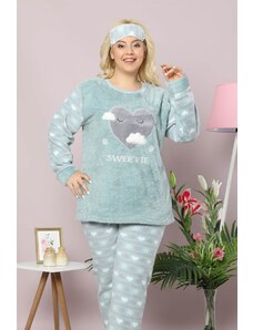 Akbeniz Welsoft Polar Kadın Büyük Beden Pijama Takımı 8069