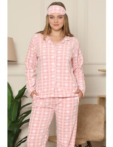Akbeniz Welsoft Polar Önden Düğmeli Kadın Pijama Takımı 8083