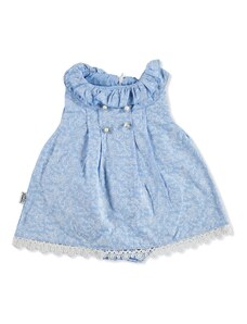 Bebemania Bebek Küçük Çiçekli Elbise Body - Mavi