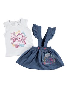 HelloBaby Kız Bebek İlk Yaz Tema Bluz-Etek Takım - Lacivert