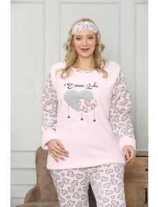 Akbeniz Welsoft Polar Kadın Büyük Beden Pijama Takımı 8111