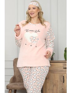 Akbeniz Welsoft Polar Kadın Büyük Beden Pijama Takımı 8112