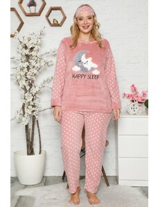 Akbeniz Welsoft Polar Kadın Büyük Beden Pijama Takımı 8115