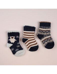 Aziz Bebe 3lü Soket Çorap - Karışık Renkli