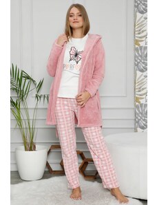 Akbeniz Welsoft Polar Kadın 3'lü Pijama Takımı 8110