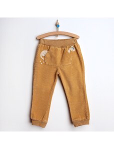 Overdo Bebek Kadife Dinazor Ribanalı Tek Pantolon - Açık Kahverengi