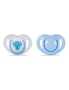 Mamajoo Silikon Ortodontik Desenli Emzik 0% BPA 2 Adet - Mavi Fil