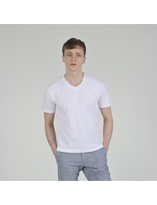 Tbasic Kabartma Flex V Yaka Basic T-shirt - Beyaz