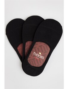 TUDORS 3'lü Düz Babet Siyah Erkek Çorap