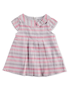 For My Baby Kurdele Detaylı Çizgili Elbise - Karışık Renkli