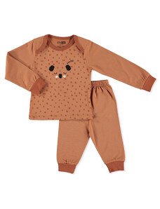 HelloBaby Basic Erkek Bebek Pijama Takımı - Kahverengi