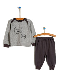 HelloBaby Basic Erkek Bebek Baharlık Pijama Takımı - Antrasit