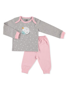 HelloBaby Basic Kız Bebek Pijama Takımı - Gri Melanj