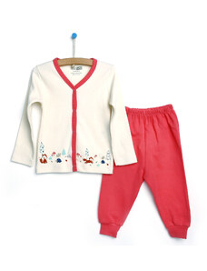 HelloBaby Basic Kız Bebek Çıtçıtlı Pijama Takımı - Mercan