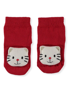 Step Kedi Oyuncaklı Çorap - Kırmızı
