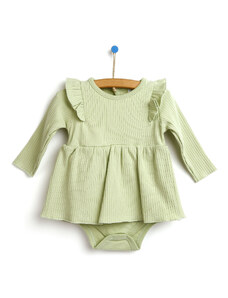 HelloBaby Ribana Elbise Body - Açık Yeşil