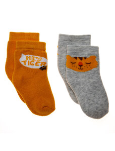 Step Kedi 2li Havlu Çorap - Karışık Renkli