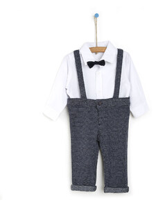 Bebetto Style Baby Erkek Bebek Gömlek-Pantolon-Papyon 3lü Set - Koyu Mavi