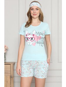 Akbeniz Kadın %100 Pamuk Penye Kısa Kol Şortlu Pijama Takım 4320