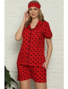 Akbeniz Kadın %100 Pamuk Penye Kısa Kol Şortlu Pijama Takım 4315