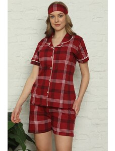 Akbeniz Kadın %100 Pamuk Penye Kısa Kol Şortlu Pijama Takım 4317