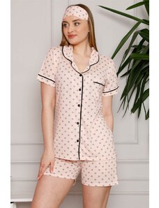 Akbeniz Kadın %100 Pamuk Penye Kısa Kol Şortlu Pijama Takım 4330