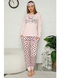 Akbeniz Kadın %100 Pamuk Penye Kısa Kol Pijama Takım 2748
