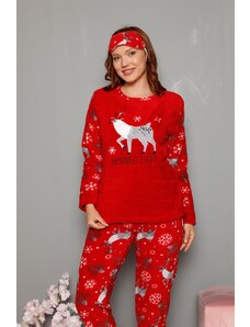 Akbeniz Welsoft Polar Kadın Manşetli Pijama Takımı 8449