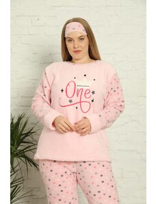 Akbeniz Welsoft Polar Kadın Büyük Beden Pijama Takımı 808007
