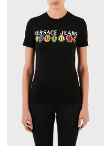 Versace Jeans Couture Logolu % 100 Pamuk Bisiklet Yaka Bayan T Shirt B2hwa7pa 30457 899 Siyah