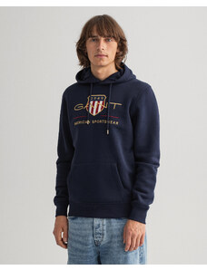 Gant Erkek Lacivert Regular Fit Kapüşonlu Logolu Sweatshirt