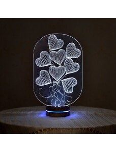 Dekoratif 3d Led Aydınlatma Gece Işığı Kalp Aşk Dekor
