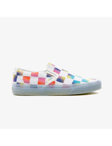 white checkered slip on vans