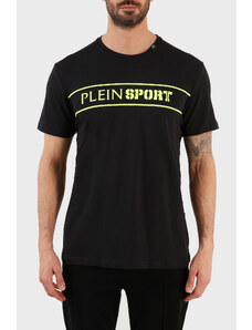 Plein Sport Logolu Bisiklet Yaka Pamuklu Erkek T Shirt Tıps101ıt99 Siyah