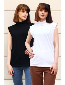 Gizce Suny Siyah-Beyaz İkili Paket T-Shirt