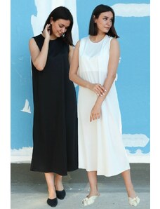 Gizce Jüpon Siyah-Beyaz İkili Paket Astar Elbise