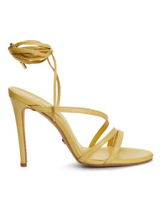 Divarese Sarı Kadın Deri Sandalet