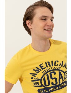U.S. Polo Assn. Erkek Açık Sarı Bisiklet Yaka Tişört